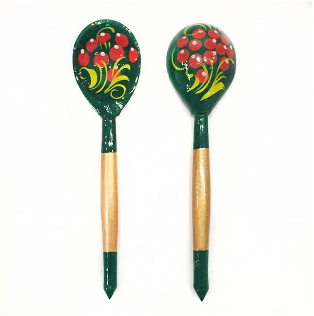 Wooden tea spoon "Zelenushka" 10 pieces