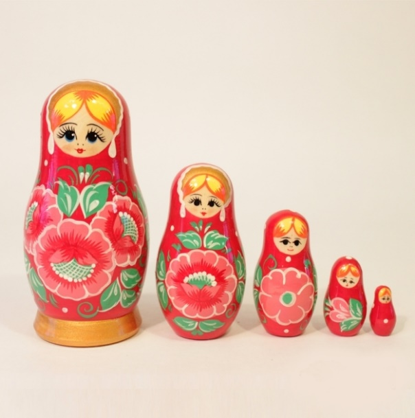 Matryoshka "small red Vyatka" 5 dolls