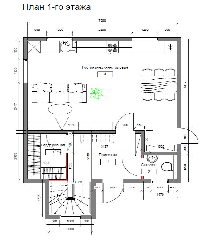 Cornice della casa di campagna "Zhilino" Opzione 1, progetto 632, ProDom