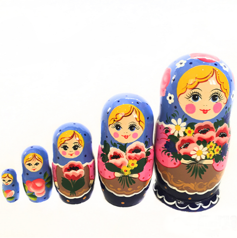 Matryoshka "Poppy bouquet" 5 dolls