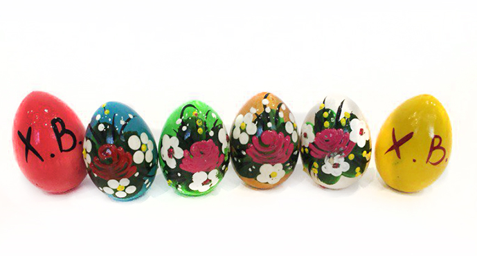 Small wooden Easter egg 2 pieces