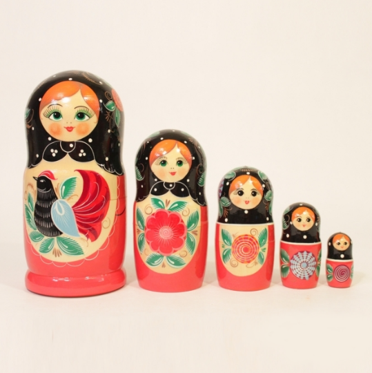 Matryoshka "Gorodets" 5 dolls