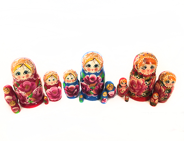 Matryoshka "Peonies" 5 dolls