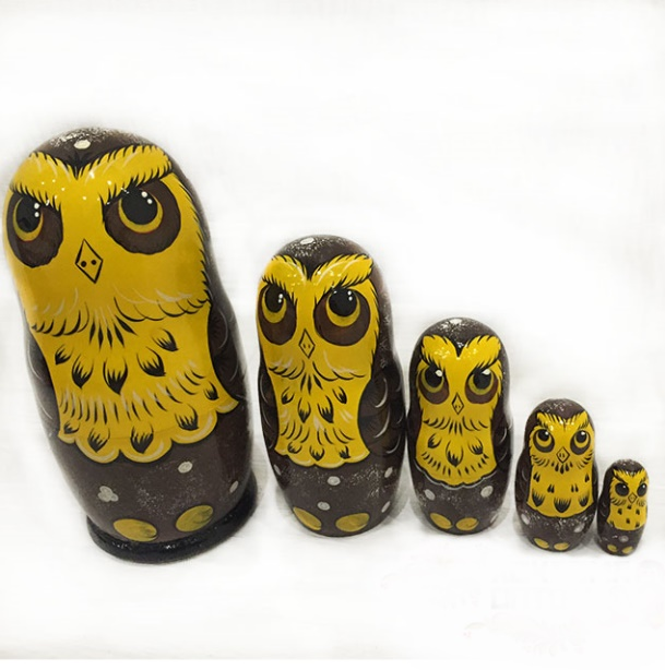 Matryoshka "Owl" 5 dolls