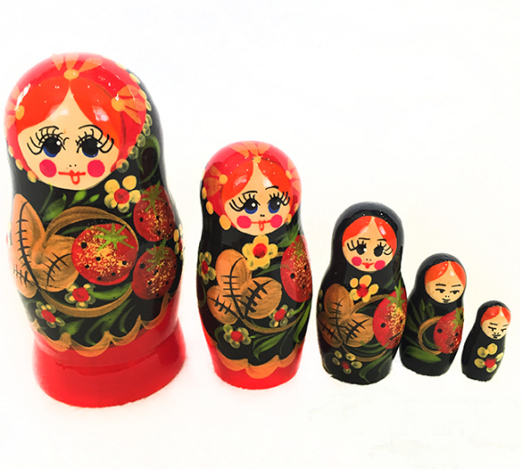 Matreshka "strawberries" 5 dolls
