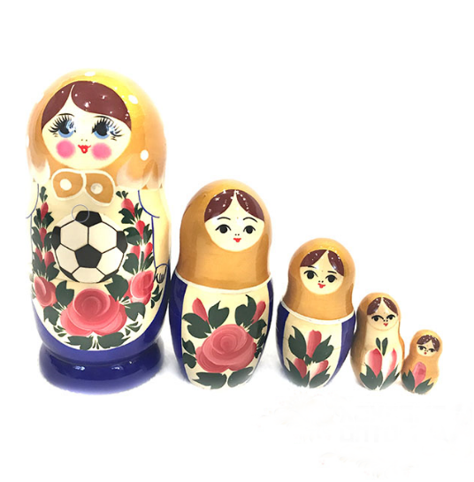 Matryoshka "Semenovskiy football" 5 dolls average