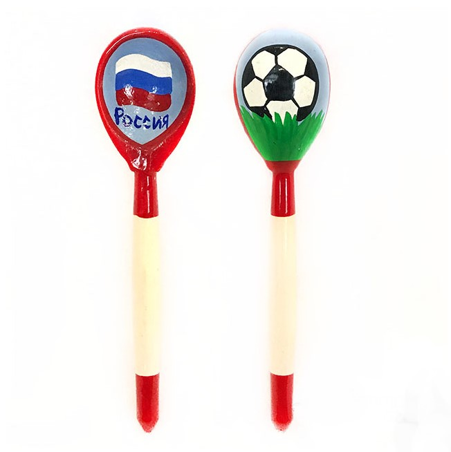 Wooden tea spoon "Football" 10 pieces