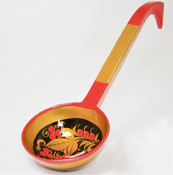 Wooden ladle pressed