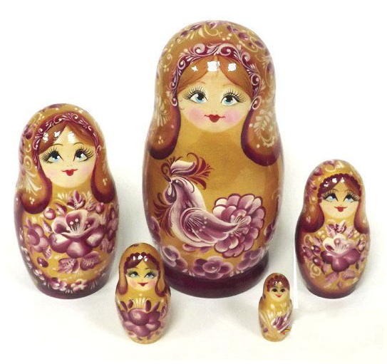Matryoshka "the Golden Cockerel" 5 dolls