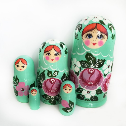 Matryoshka "turquoise" 5 dolls