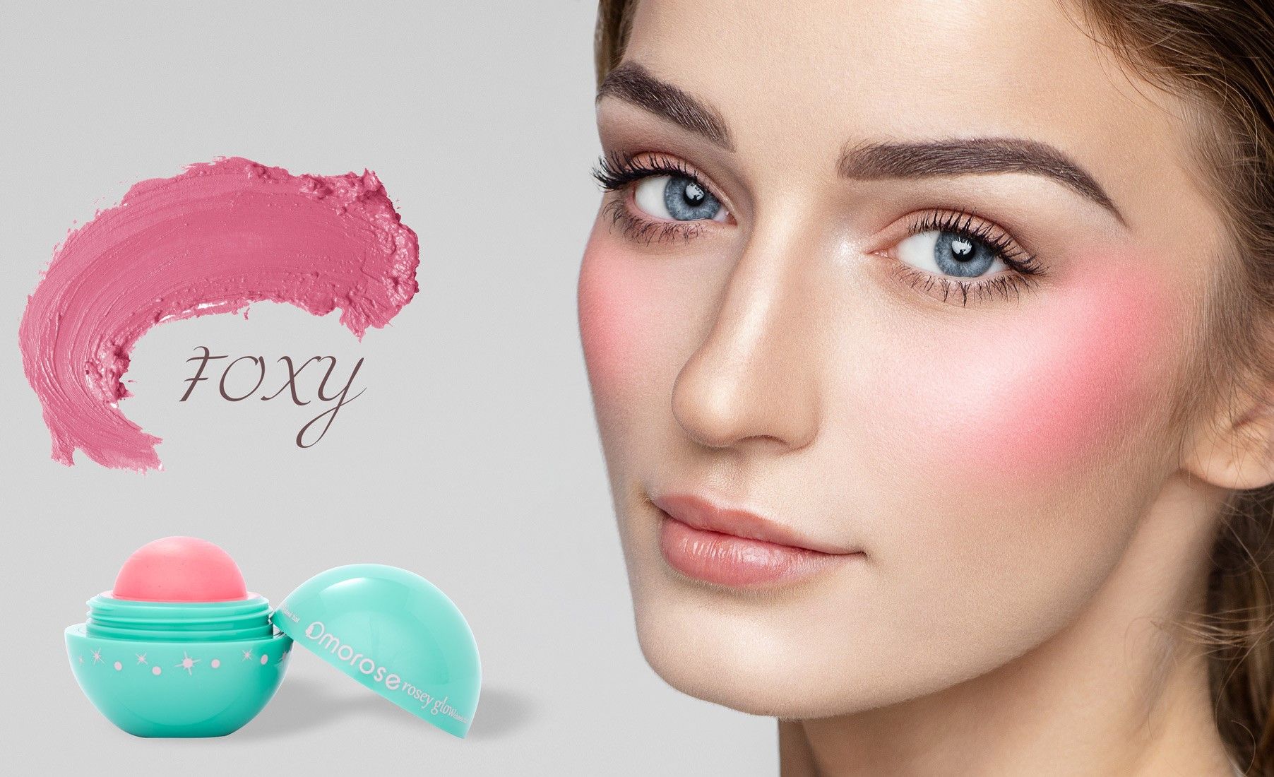 3 в 1 средство для губ, щек и век OMOROSE ROSEY GLOW-RADIANT - вид 5