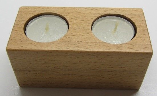 Madera rusa / Candelero para 2 velas