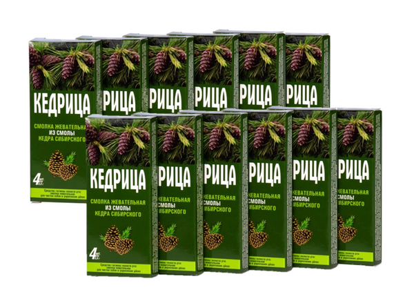 Çiğneme reçinesi "Kedritsa", 3.2 g, 12 adet