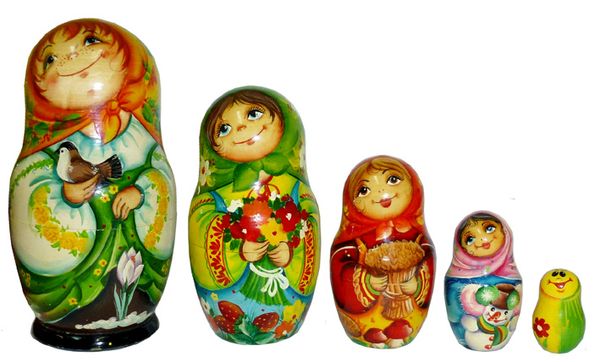 Gift workshop / Matryoshka, Seasons, 18 cm.