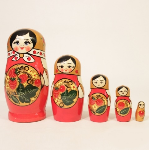 Matryoshka "painted berry" 5 dolls