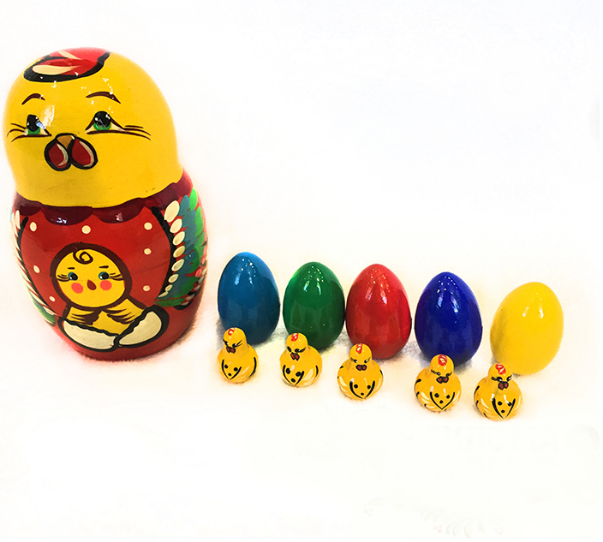 Matryoshka "hen and chickens" 11 dolls