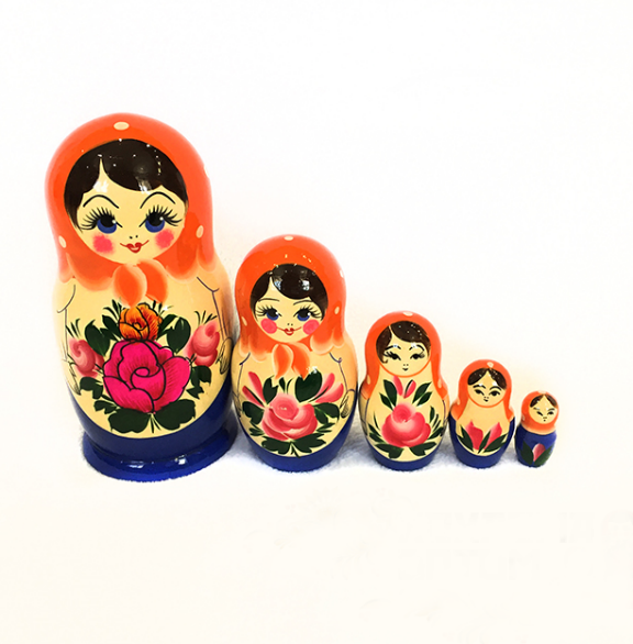 Matryoshka "Semenovskaya gouache" 5 dolls