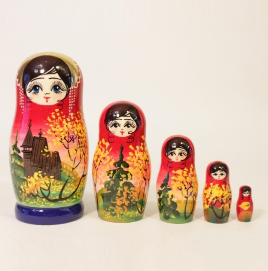 Matryoshka "the Temple" 5 dolls